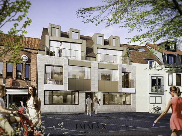 Cette nouvelle résidence de petite taille est construite sur la Gemeenteplein à Knokke, mieux connue sous le nom de Groentemarkt. Un lieu de rencontre agréable pour les résidents réguliers et les résidents secondaires depuis des années. La résidence est déjà en cours de construction et se trouve à proximité de la gare, de l'arrêt de tram, de la Lippenslaan et de Duinenwater avec toutes ses facilités.

Le projet se compose de : 
- 2 appartements au rez-de-chaussée, chacun disposant d'une belle cour-jardin avec terrasse paysagée
- 2 appartements au premier étage, chacun avec 2 chambres à coucher et une terrasse avec vue sur la place du marché
- 2 appartements en duplex, chacun avec 1 chambre et une terrasse avec vue dégagée 

Chaque appartement dispose d'une cave privée et d'un local à vélos commun. Le projet utilise l'énergie géothermique, qui est extrêmement efficace sur le plan énergétique et rentable. Tous les appartements ont un niveau E maximum de 30.

L'achèvement des travaux est prévu pour la fin de l'année 2024. Les travaux structurels ont déjà été réalisés
Ne manquez pas votre chance de vous assurer un bel appartement dans ce projet spécial !
